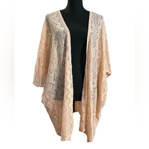 LOVE RYAN Los Angeles Plus Size 3X  Peach Color Lace Open Kimono NEW